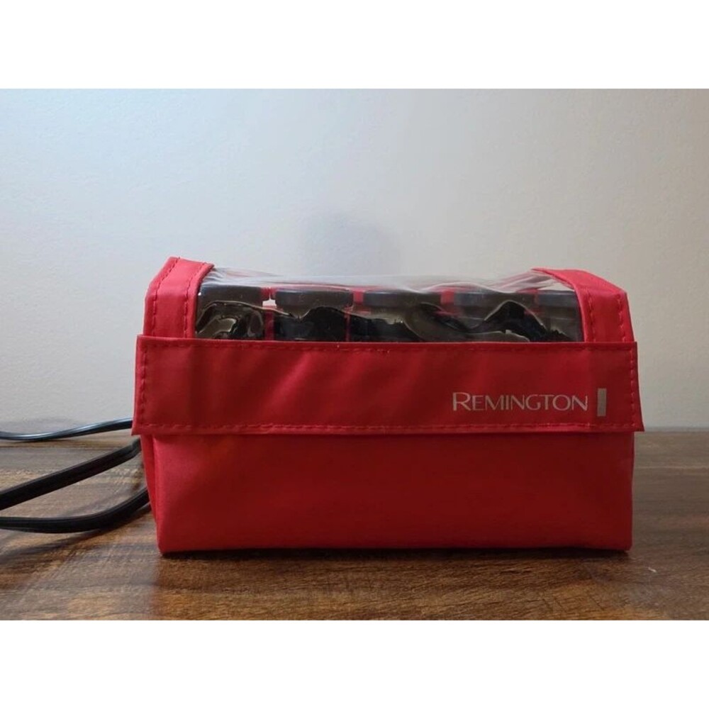 Remington Travel Size Electric Hot Rollers Set with Red Case